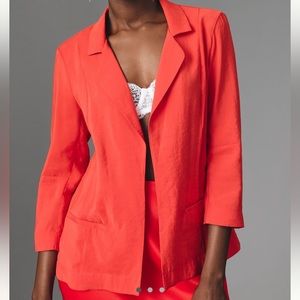 By Anthropologie Drapey Tulip-Back Blazer